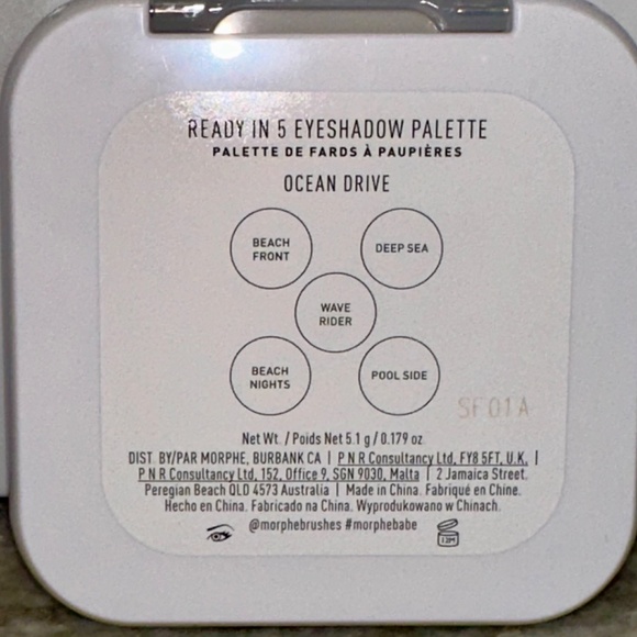 Morphe 2 Ready in 5 Eyeshadow Palette - OCEAN DRIVE Blues Sand Shimmer Matte NEW - Picture 6 of 9